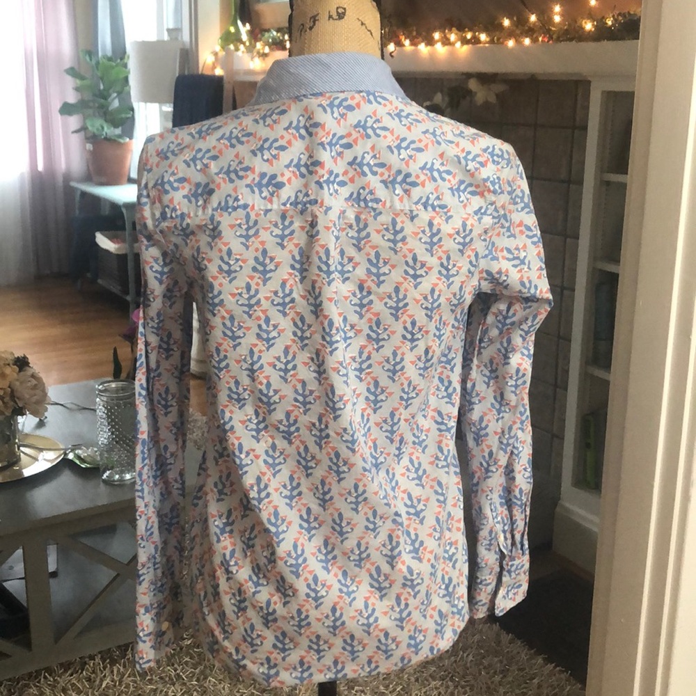 J. Crew Blue and Pink Floral Blouse - Picture 3 of 4